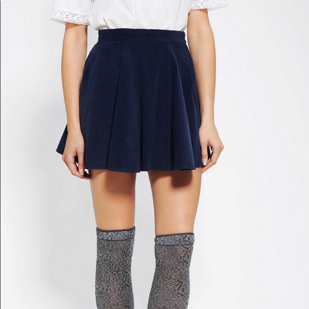 American Apparel Navy Corduroy Skirt